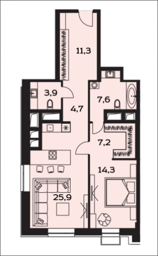 3-комнатная квартира с отделкой в ЖК Октябрьское Поле на 18 этаже в 1 секции. Сдача в 2 кв. 2024 г.