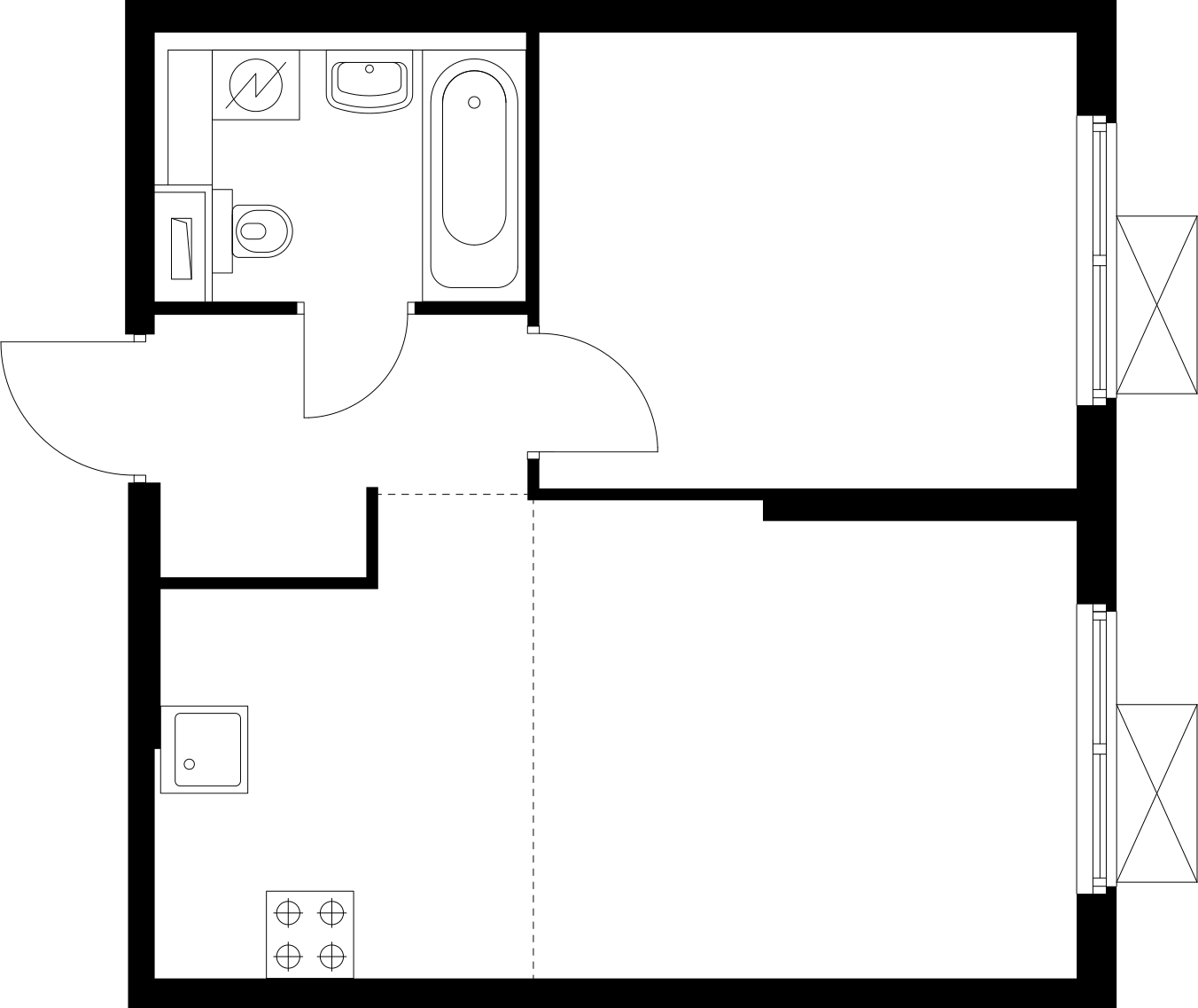 2-комнатная квартира с отделкой в ЖК Бунинские кварталы на 7 этаже в 3 секции. Сдача в 2 кв. 2026 г.