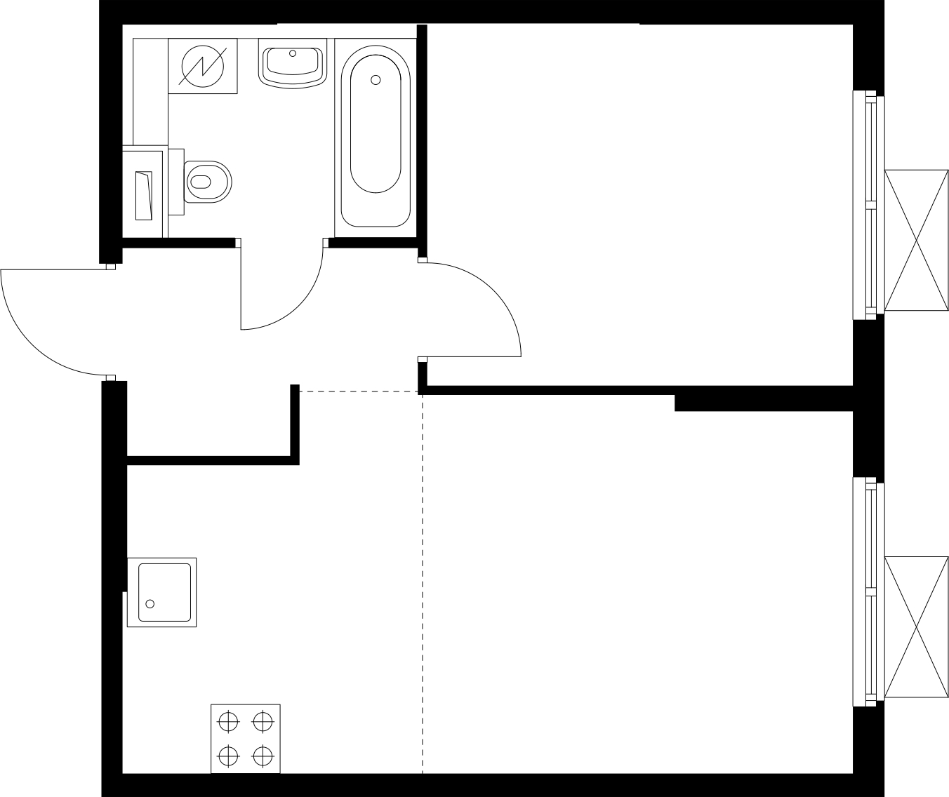 4-комнатная квартира в ЖК Бунинские кварталы на 8 этаже в 1 секции. Сдача в 4 кв. 2025 г.