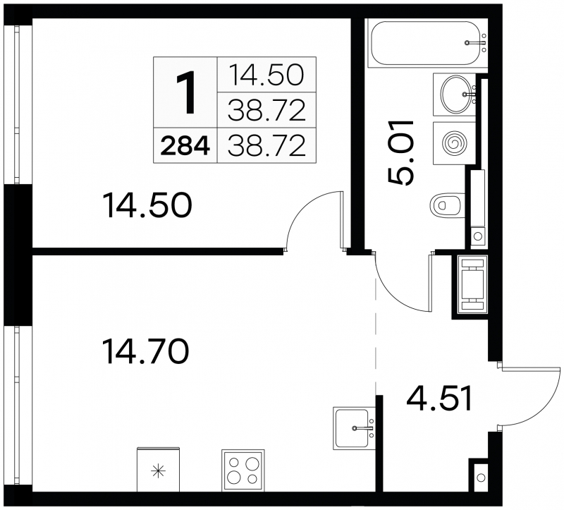 2-комнатная квартира с отделкой в ЖК Матвеевский Парк на 30 этаже в 1 секции. Сдача в 4 кв. 2024 г.