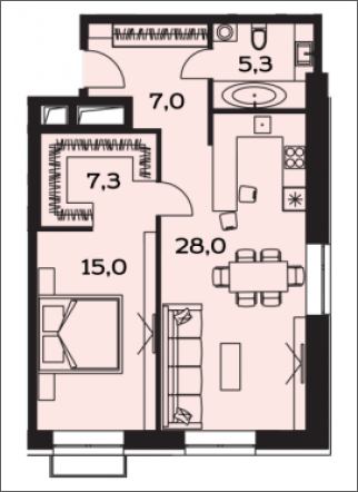 1-комнатная квартира (Студия) в ЖК Лайм на 16 этаже в 4 секции. Дом сдан.