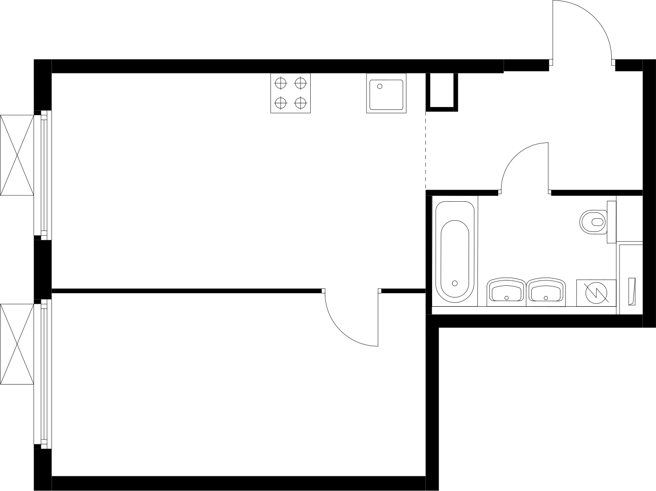 3-комнатная квартира в ЖК Level Мичуринский на 38 этаже в 1 секции. Сдача в 2 кв. 2025 г.