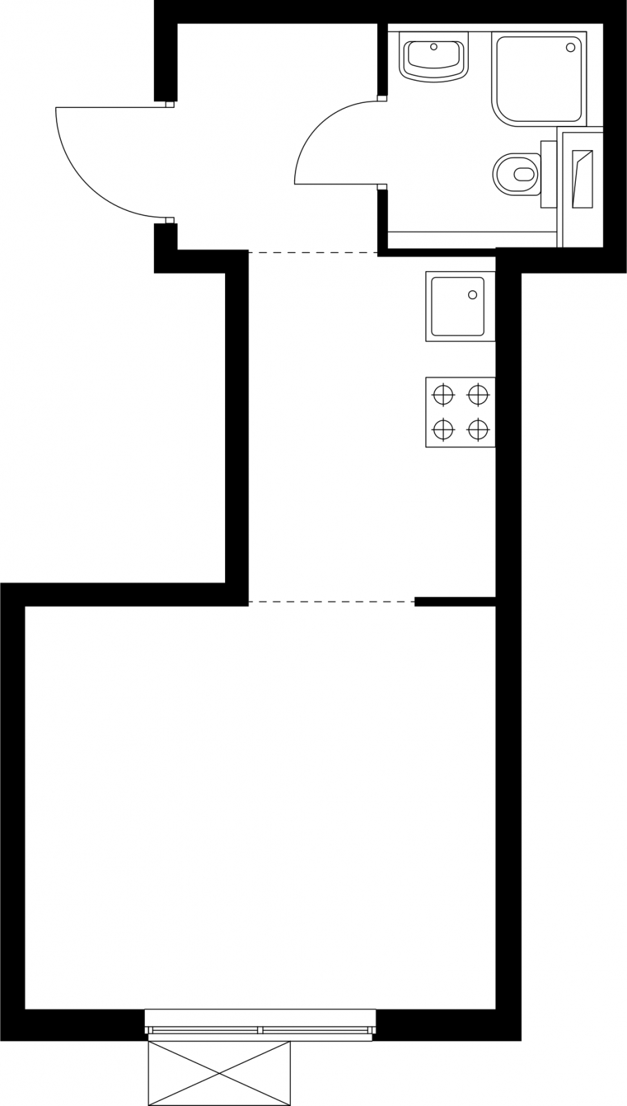 1-комнатная квартира (Студия) с отделкой в ЖК Матвеевский Парк на 19 этаже в 1 секции. Сдача в 1 кв. 2025 г.