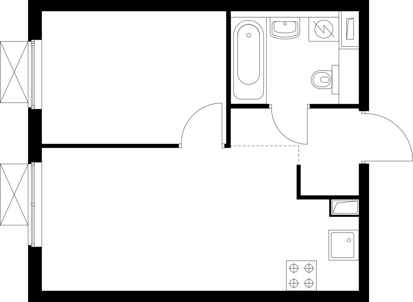 1-комнатная квартира в ЖК Бунинские кварталы на 4 этаже в 2 секции. Сдача в 4 кв. 2025 г.