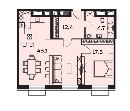 3-комнатная квартира с отделкой в МФК Маршал на 15 этаже в 1 секции. Дом сдан.