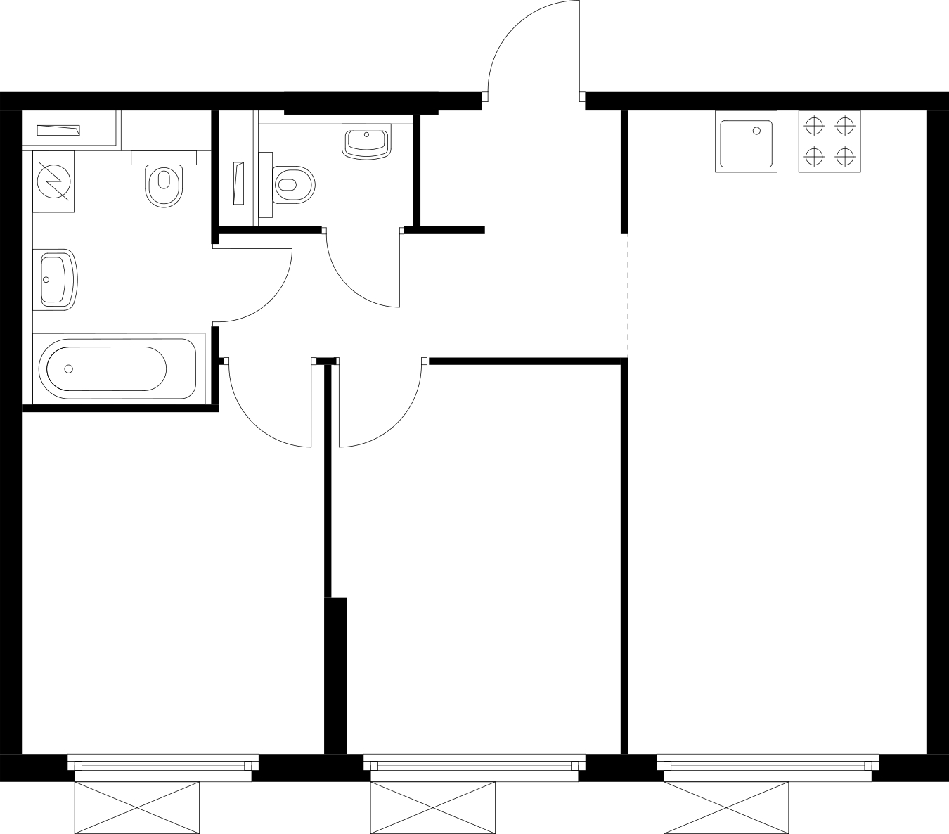 1-комнатная квартира (Студия) в ЖК Пехра на 6 этаже в 2 секции. Сдача в 1 кв. 2024 г.