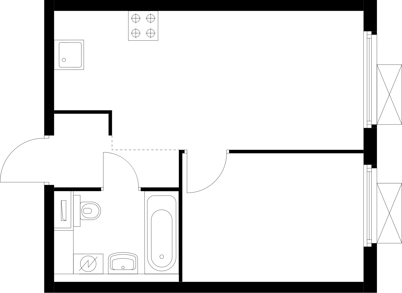1-комнатная квартира (Студия) в ЖК Сиреневый Парк на 11 этаже в 5 секции. Сдача в 1 кв. 2024 г.