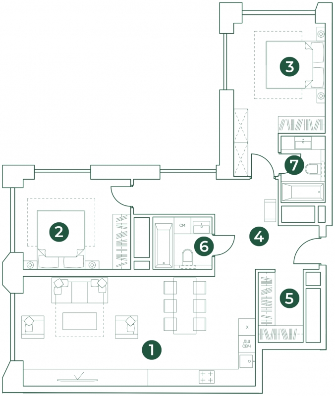 1-комнатная квартира с отделкой в ЖК Смарт Квартал Лесная Отрада на 1 этаже в 1 секции. Сдача в 3 кв. 2022 г.