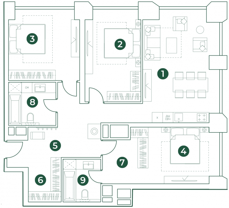 1-комнатная квартира с отделкой в ЖК Бунинские кварталы на 15 этаже в 4 секции. Сдача в 2 кв. 2026 г.