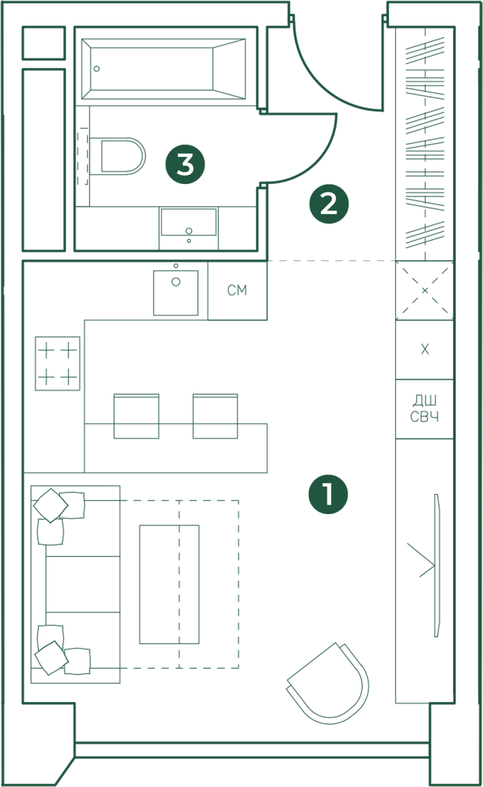 3-комнатная квартира с отделкой в ЖК Матвеевский Парк на 33 этаже в 1 секции. Сдача в 4 кв. 2024 г.