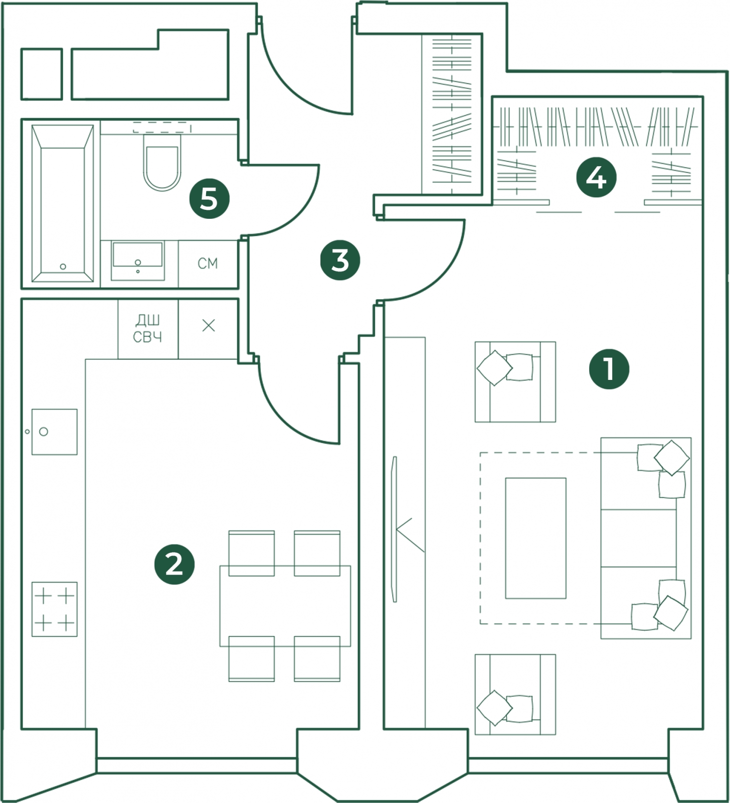 1-комнатная квартира с отделкой в ЖК Янила Драйв на 2 этаже в 1 секции. Сдача в 4 кв. 2021 г.
