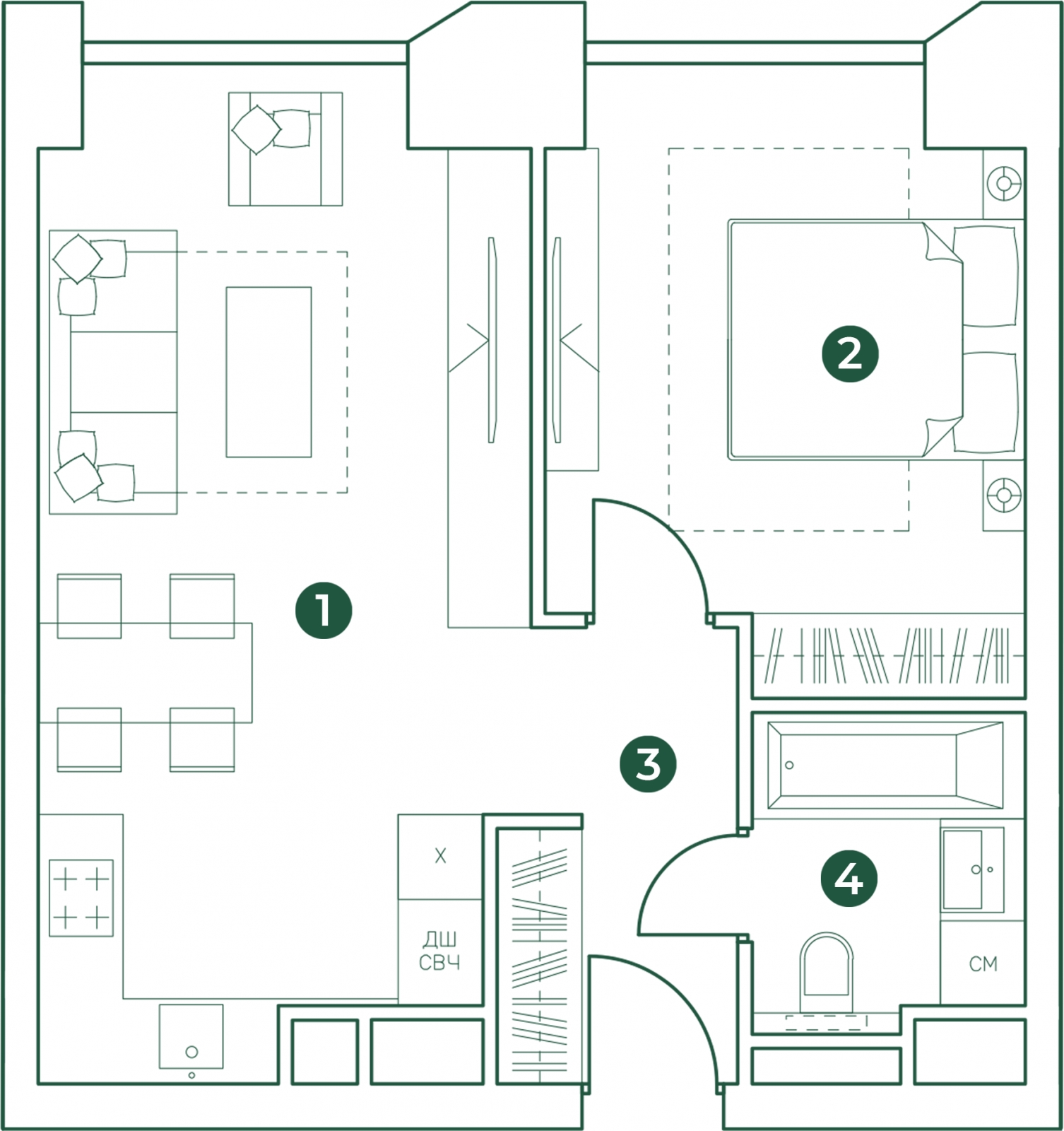 3-комнатная квартира с отделкой в ЖК Эко-квартал VERY на 27 этаже в 1 секции. Сдача в 1 кв. 2024 г.