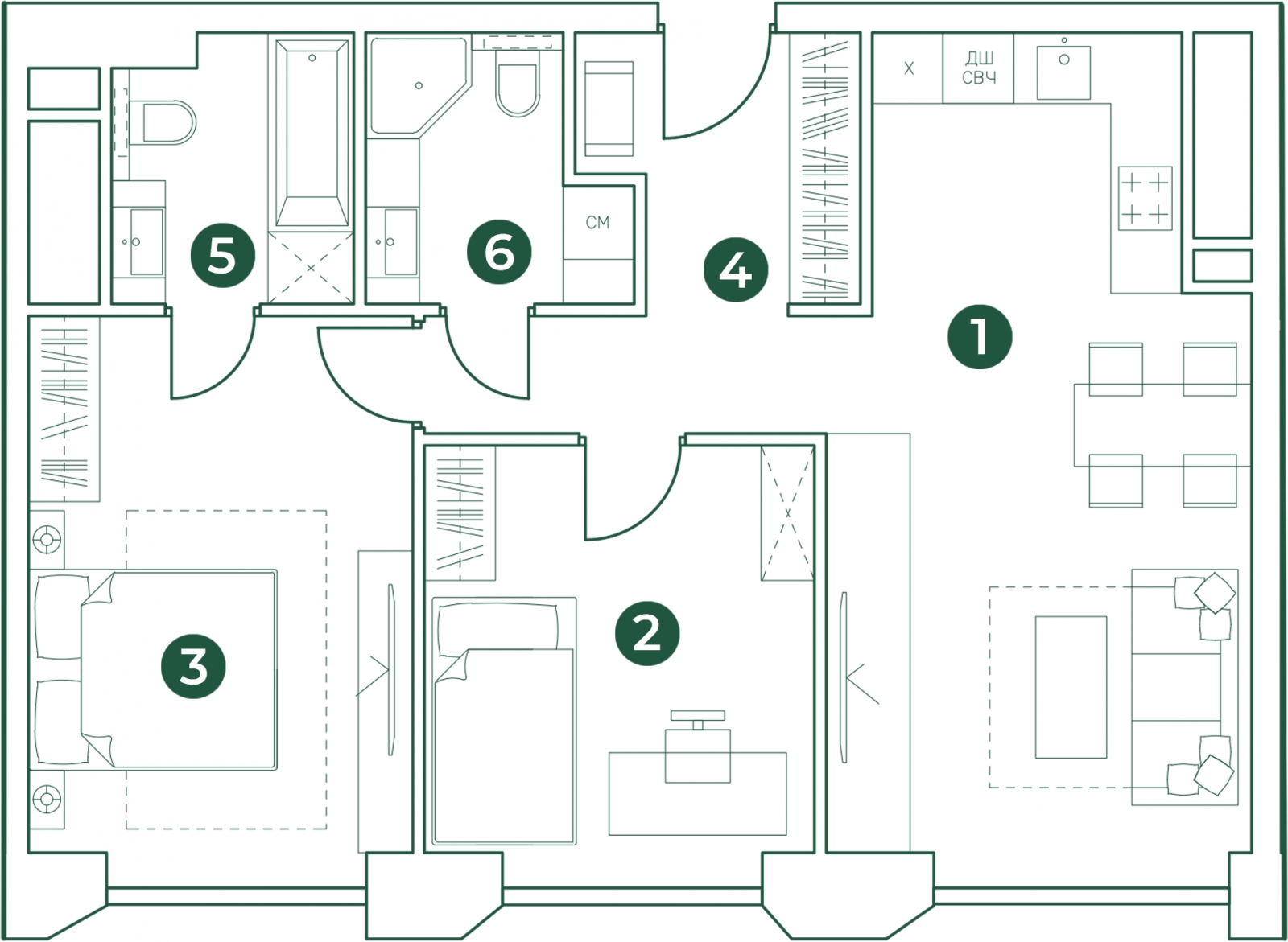 1-комнатная квартира с отделкой в ЖК Матвеевский Парк на 33 этаже в 1 секции. Сдача в 2 кв. 2024 г.