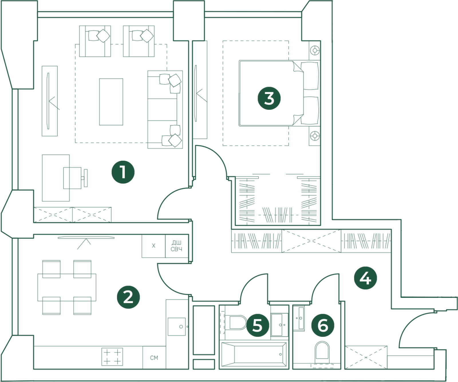 3-комнатная квартира с отделкой в ЖК MYPRIORITY Basmanny на 3 этаже в 3 секции. Сдача в 3 кв. 2024 г.