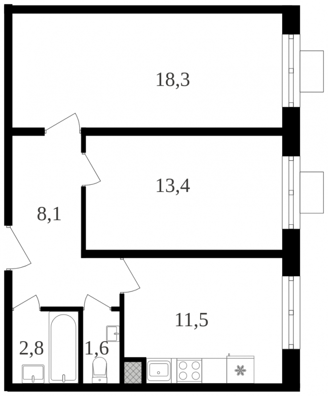 1-комнатная квартира (Студия) с отделкой в ЖК Лучи на 14 этаже в 1 секции. Сдача в 3 кв. 2024 г.