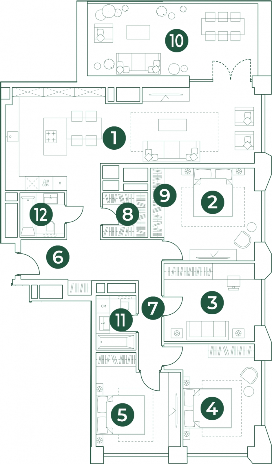 1-комнатная квартира (Студия) в ЖК Пехра на 12 этаже в 12 секции. Сдача в 1 кв. 2024 г.
