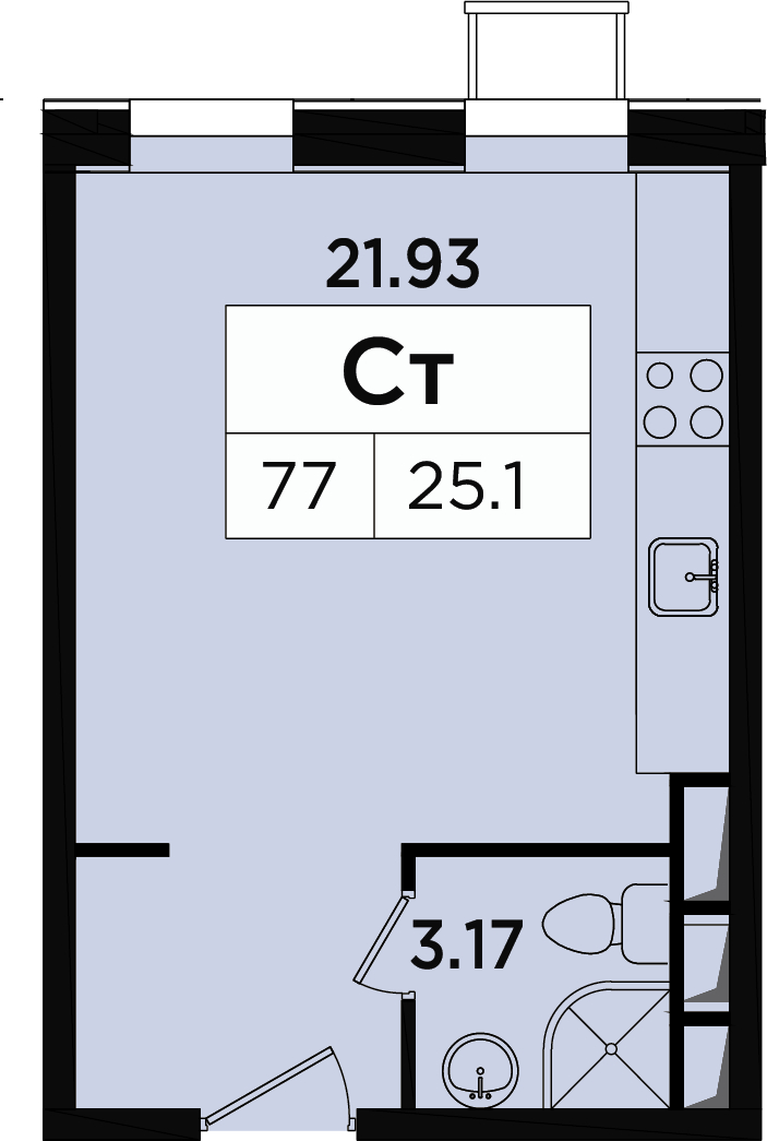 3-комнатная квартира в ЖК Легендарный Квартал на Березовой  аллее на 2 этаже в 1 секции. Сдача в 3 кв. 2019 г.