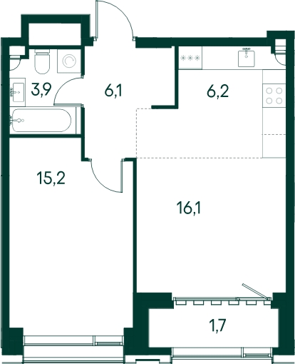 1-комнатная квартира с отделкой в ЖК AVrorA на 10 этаже в 3 секции. Дом сдан.