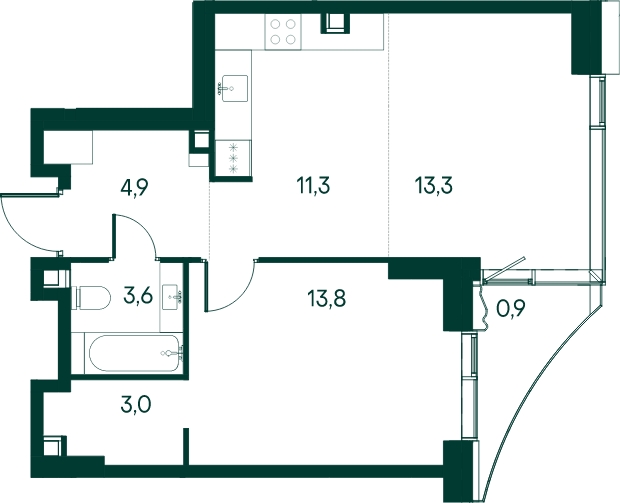 1-комнатная квартира с отделкой в ЖК AVrorA на 13 этаже в 8 секции. Дом сдан.