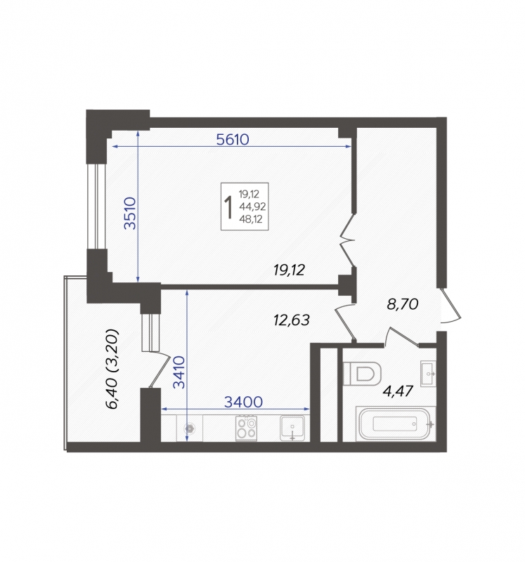 3-комнатная квартира с отделкой в ЖК Эко-квартал VERY на 29 этаже в 1 секции. Сдача в 1 кв. 2024 г.