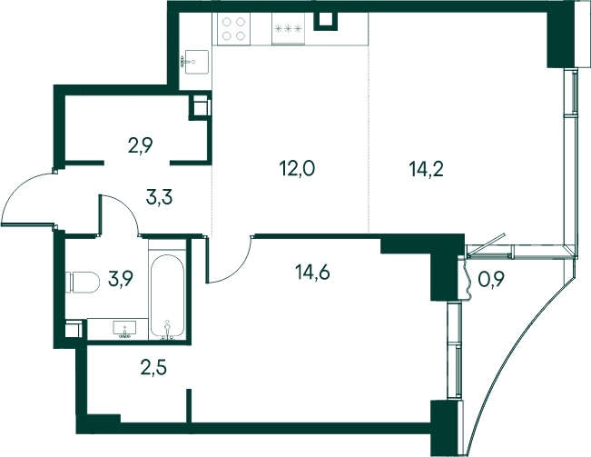 3-комнатная квартира с отделкой в ЖК Эко-квартал VERY на 31 этаже в 1 секции. Сдача в 1 кв. 2024 г.