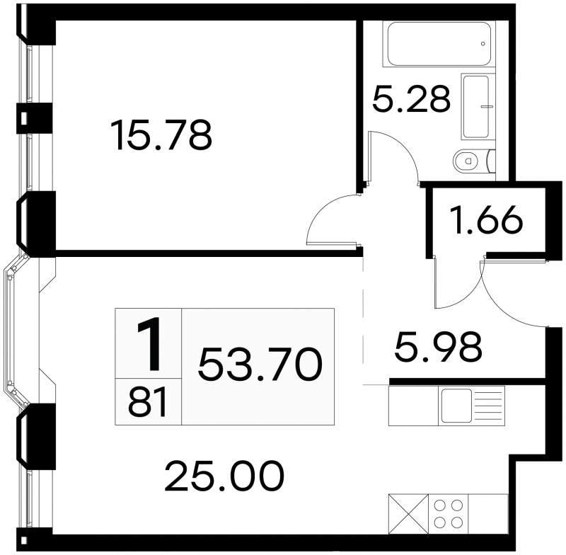 2-комнатная квартира в ЖК Ново-Никольское на 8 этаже в 10 секции. Дом сдан.