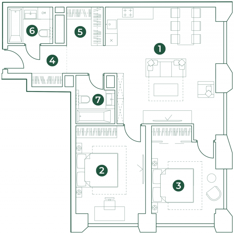 4-комнатная квартира в ЖК Инновация на 24 этаже в 4 секции. Сдача в 2 кв. 2023 г.