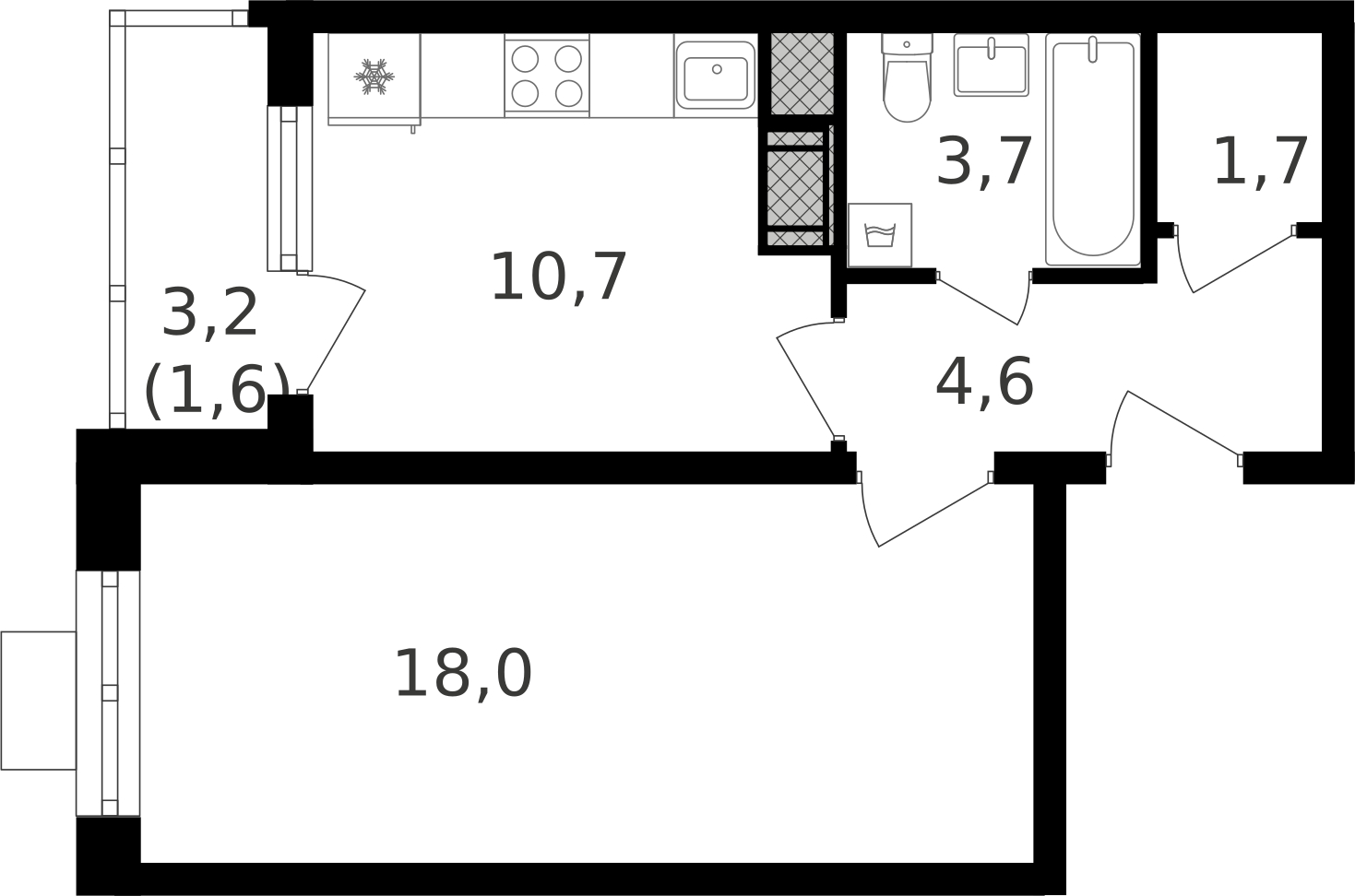 1-комнатная квартира (Студия) с отделкой в ЖК Лучи на 17 этаже в 1 секции. Сдача в 3 кв. 2024 г.