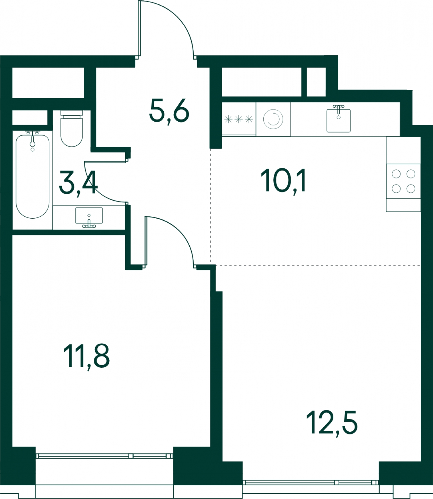 2-комнатная квартира в ЖК MYPRIORITY Basmanny на 3 этаже в 18 секции. Сдача в 3 кв. 2024 г.