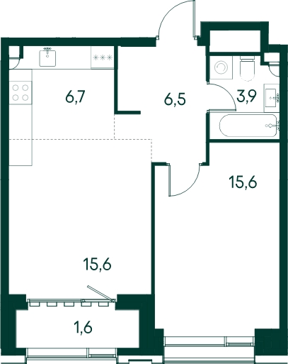 1-комнатная квартира с отделкой в ЖК AVrorA на 14 этаже в 1 секции. Дом сдан.