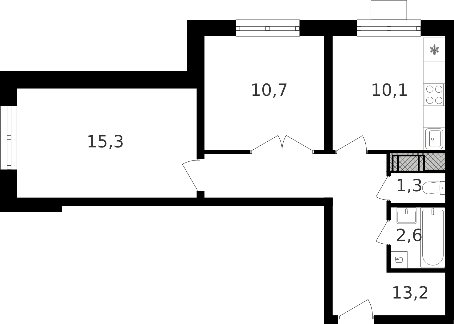 1-комнатная квартира в ЖК Резиденции композиторов на 2 этаже в 1 секции. Сдача в 2 кв. 2021 г.