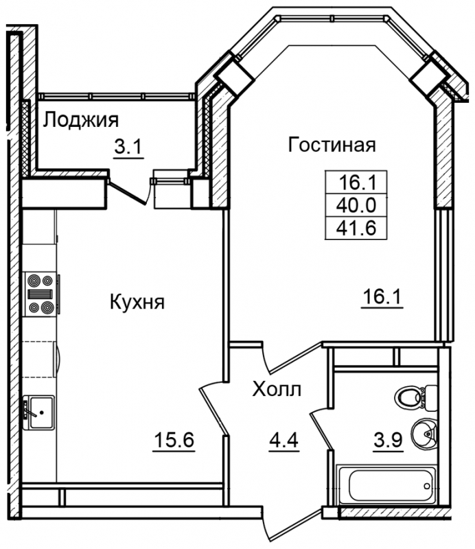 2-комнатная квартира в ЖК Ново-Никольское на 8 этаже в 9 секции. Дом сдан.