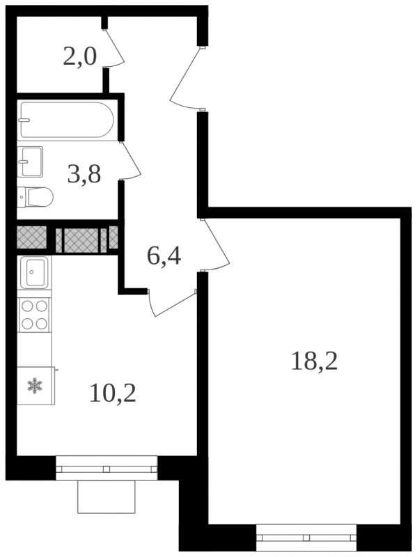 1-комнатная квартира с отделкой в ЖК Октябрьское Поле на 4 этаже в 1 секции. Сдача в 2 кв. 2024 г.