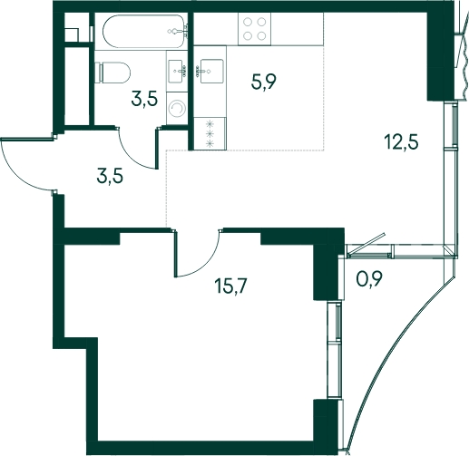 2-комнатная квартира в ЖК MYPRIORITY Basmanny на 6 этаже в 18 секции. Сдача в 3 кв. 2024 г.