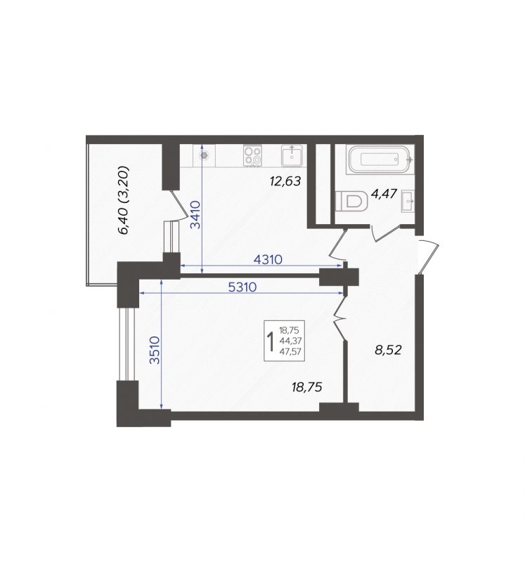 4-комнатная квартира с отделкой в ЖК Эко-квартал VERY на 22 этаже в 1 секции. Сдача в 1 кв. 2024 г.