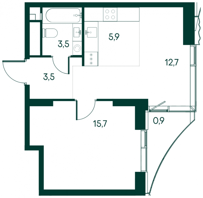 2-комнатная квартира с отделкой в ЖК Эко-квартал VERY на 31 этаже в 1 секции. Сдача в 1 кв. 2024 г.