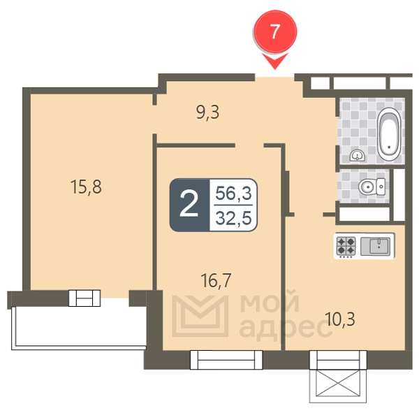 4-комнатная квартира с отделкой в ЖК Level Мичуринский на 17 этаже в 1 секции. Сдача в 4 кв. 2024 г.