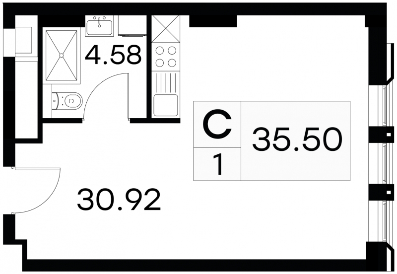 3-комнатная квартира в ЖК Бунинские кварталы на 3 этаже в 7 секции. Сдача в 2 кв. 2026 г.