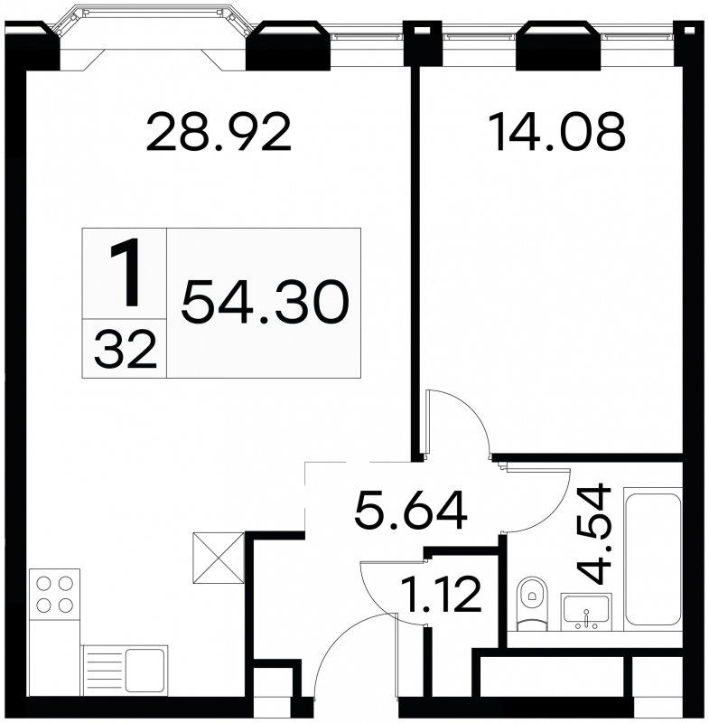 3-комнатная квартира с отделкой в ЖК GloraX Aura Белорусская на 4 этаже в 1 секции. Сдача в 3 кв. 2024 г.