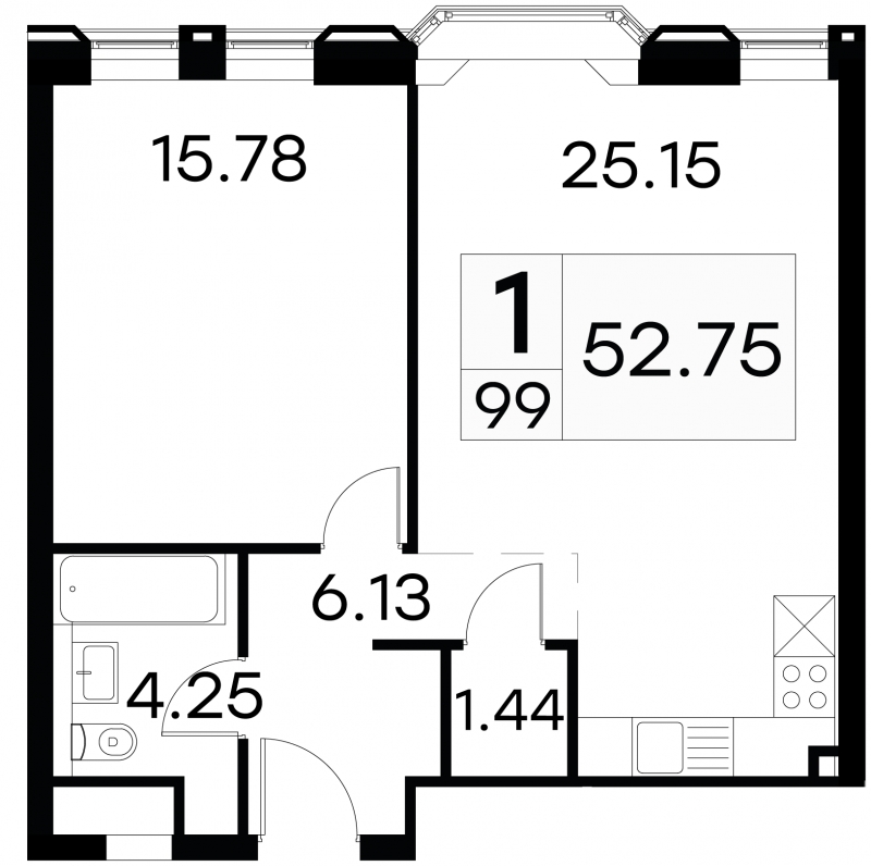 3-комнатная квартира с отделкой в ЖК GloraX Aura Белорусская на 12 этаже в 1 секции. Сдача в 3 кв. 2024 г.