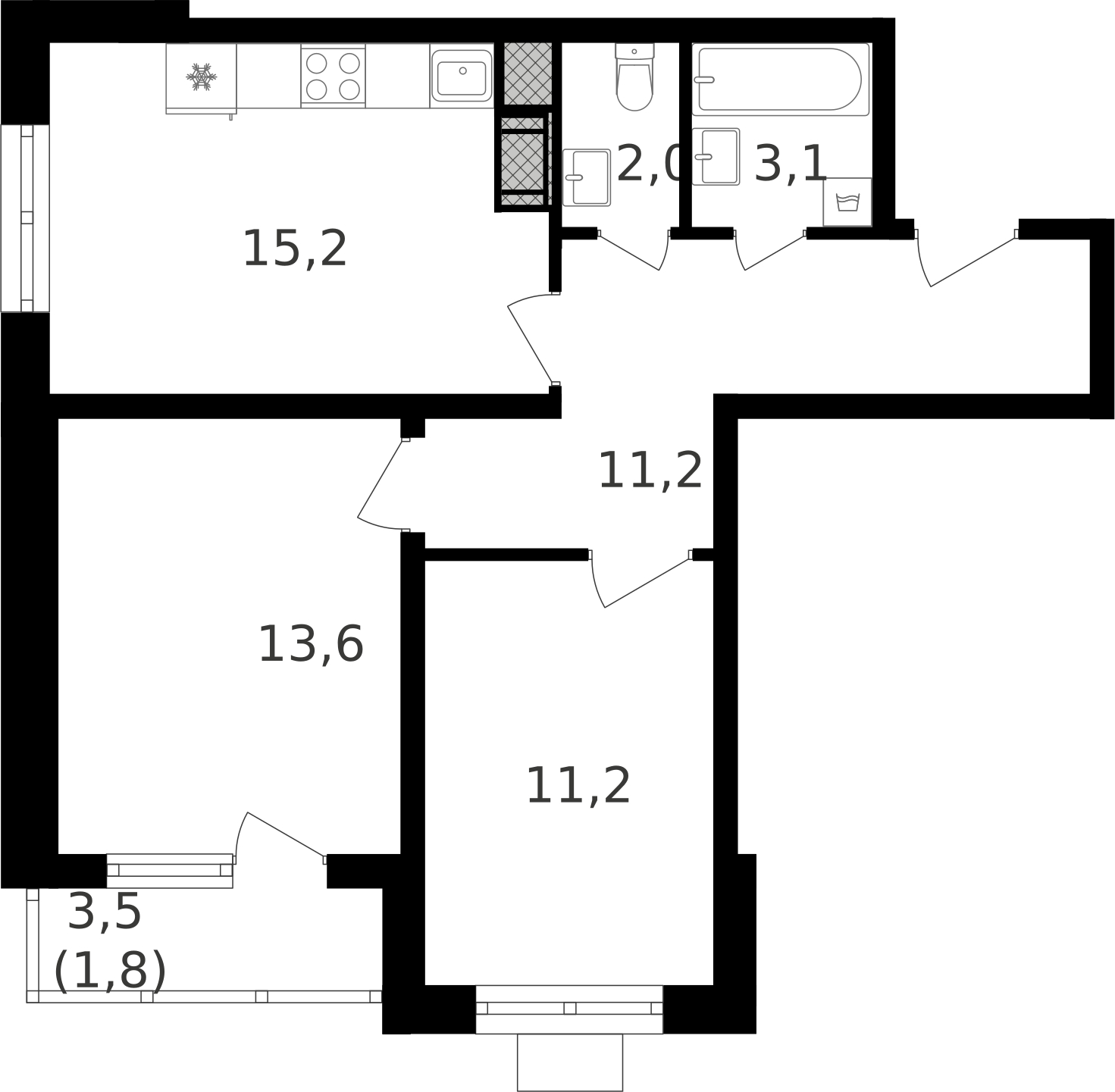 1-комнатная квартира (Студия) с отделкой в ЖК Лучи на 20 этаже в 1 секции. Сдача в 3 кв. 2024 г.