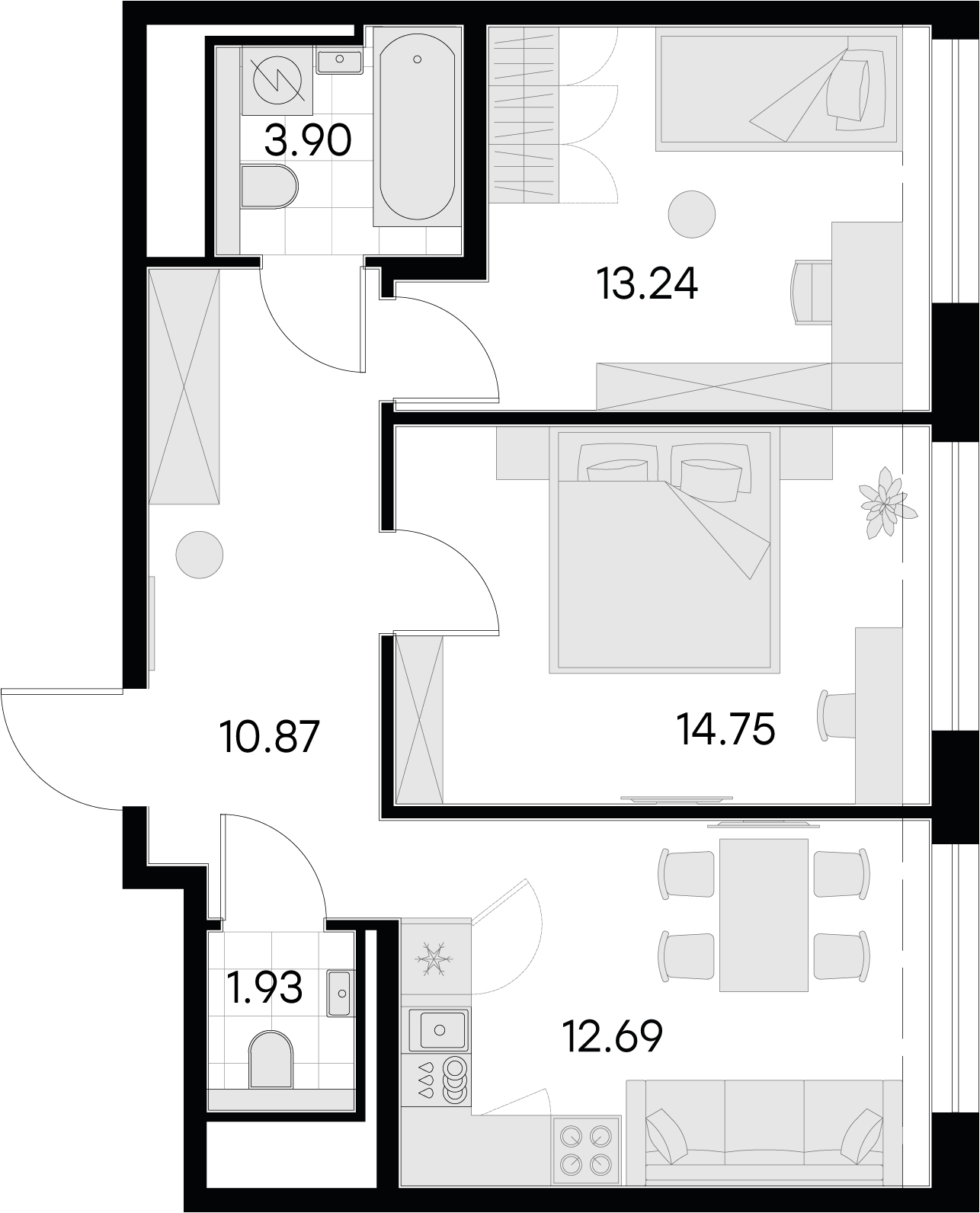 1-комнатная квартира в Клубный город на реке Primavera на 9 этаже в 2 секции. Сдача в 2 кв. 2022 г.