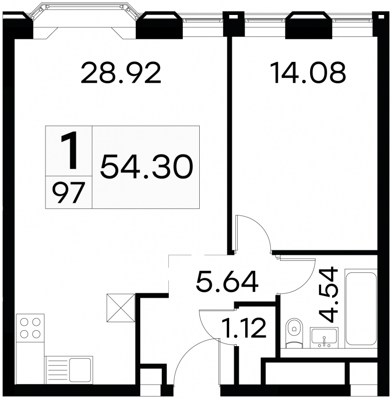 2-комнатная квартира с отделкой в ЖК GloraX Aura Василеостровский на 17 этаже в 1 секции. Сдача в 1 кв. 2025 г.