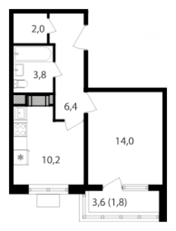 2-комнатная квартира в ЖК Клубный дом на Котельнической на 4 этаже в 2 секции. Дом сдан.