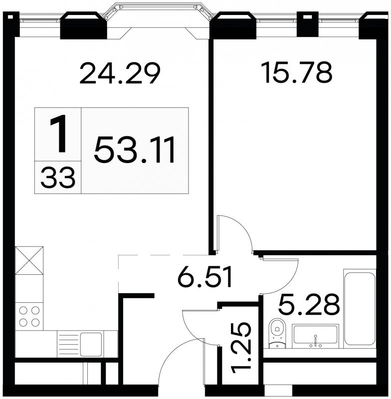 1-комнатная квартира с отделкой в ЖК AVrorA на 11 этаже в 6 секции. Дом сдан.