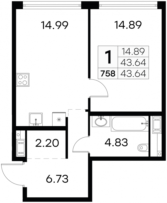 3-комнатная квартира с отделкой в ЖК Зеленая Вертикаль на 12 этаже в 1 секции. Сдача в 1 кв. 2023 г.