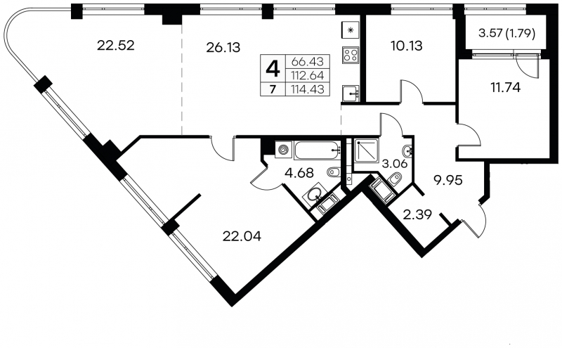 1-комнатная квартира с отделкой в ЖК Бунинские кварталы на 2 этаже в 5 секции. Сдача в 2 кв. 2026 г.
