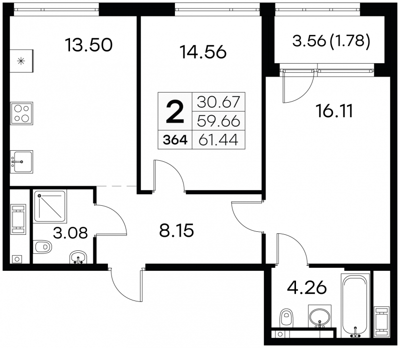 1-комнатная квартира (Студия) с отделкой в ЖК Комплекс апартаментов START на 20 этаже в 2 секции. Сдача в 1 кв. 2021 г.