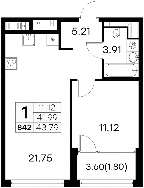 3-комнатная квартира с отделкой в ЖК Новоданиловская 8 на 10 этаже в 1 секции. Сдача в 4 кв. 2022 г.