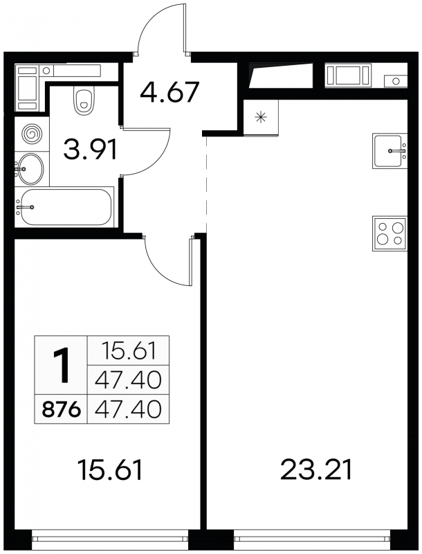3-комнатная квартира с отделкой в ЖК Новоданиловская 8 на 15 этаже в 1 секции. Сдача в 4 кв. 2022 г.